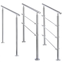 Rampe moderne en acier inoxydable avec barres et poteaux pour rampes d'escalier, installation DIY, pour bureaux et sols de bâtiments