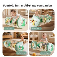 Jouet gonflable en PVC pour bébés et nourrissons, aide à la marche et à la ramper, avec clochette et design dinosaure, pour l'apprentissage et l'éveil.