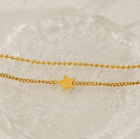 Vielseitiges Edelstahl-Perlenarmband mit gedrehter Kette, doppellagig, mit fünfzackigem Stern für Damen – Valentinstag, Neujahr