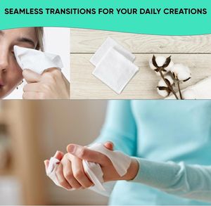 Toallitas Estéticas Multiusos Sin Pelusa de 4 Capas, Impermeables, Fusibles y Ligeras, Materiales Primos 100% Algodón Spunlace, Tela No Tejida - Product Image 2