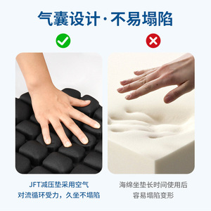 Inflatable Winter Seat <b>Cover</b> For Electric <b>Scooters</b> Black Universal Shock Absorption 3D Cushion With Air Pump And Straps - Product Image 2