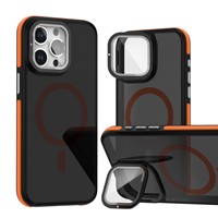 Funda Magnética con Soporte y Protección de Lente de Cristal para iPhone 18 17 Air 15 11 12 13 14 16 Pro Max Plus S26 Ultra, Transparente Mate