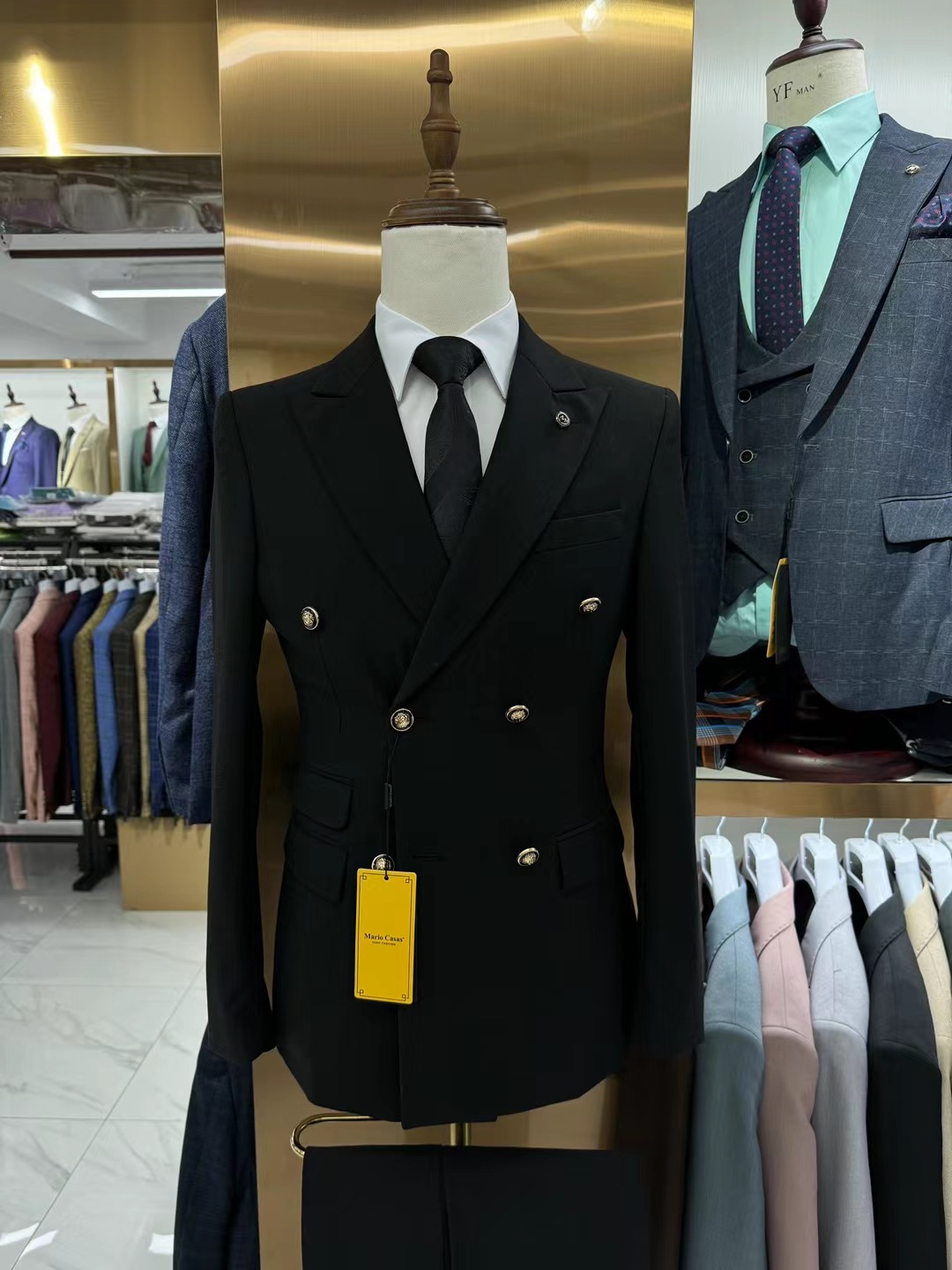 Noir-2 pièces/ensemble-veste + pantalon