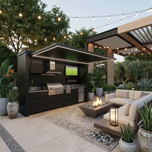 Nueva Estación <span class=keywords><strong>de</strong></span> Cocina Exterior Multifuncional Integrada para Patio <span class=keywords><strong>de</strong></span> Villa, Cocina <span class=keywords><strong>de</strong></span> Verano - Product Image 1