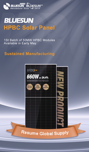 Panel Solar <span class=keywords><strong>Bluesun</strong></span> 645W 650W 655W 660W 665W HPBC 2.0, Diseño Bifacial para Integración en Edificios Comerciales - Product Image 2
