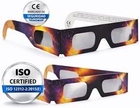 Lunettes d'observation du soleil éclipsant homologuées + Filtre pour téléphone ISO CE, éclipse solaire totale du 12 août 2026, Europe, Espagne, Portugal, France