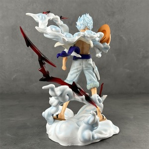 <span class=keywords><strong>Figurine</strong></span> d'anime japonaise populaire, Nika Luffy debout, scène de combat, statue en PVC GK, ornement de bureau d'anime - Product Image 4