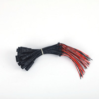 Câble d'alimentation DC femelle 22AWG 300V VW-1 avec connecteur jack cylindrique, fil étamé rouge et noir pour caméra CCTV, LED, personnalisé OEM
