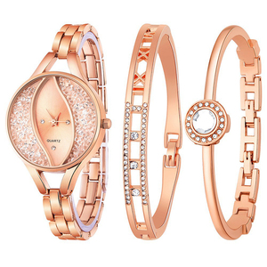 Cheap Wholesale Women's Luxury Sport Business Gift <strong>Set</strong> <strong>Rose</strong> <strong>Gold</strong> Bangles Alloy Band Water Resistant Fashion Jewelry Quartz <strong>Watch</strong> - Product Image 5