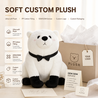 Boneka Beruang Kutub Kustom Langsung dari Pabrik, Berdasarkan Desain OEM ODM, Boneka Karakter Isi Dakron untuk Merek IP Asli
