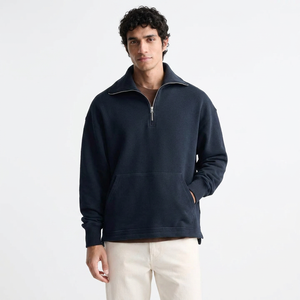 High Quality Men's 100% Cotton Pullover Hoodie Long Sleeve <b>Mock</b> <b>Neck</b> Sweatshirt Breathable Quick Dry Vintage High Street Winter - Product Image 1