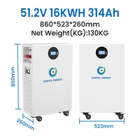 Sistema de Almacenamiento de Energía Doméstico LiFePO4 51.2V 314AH 16KWH BMS CAN, Sistema de Energía Solar ESS, Montaje en Suelo/Pared 51.2V 100AH 200AH