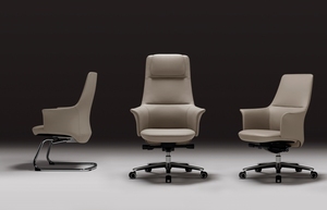 Conjunto de Muebles Modernos a Juego, Silla de <span class=keywords><strong>Oficina</strong></span> Ejecutiva de Cuero con Respaldo Alto, Silla de <span class=keywords><strong>Oficina</strong></span> Giratoria con Reposacabezas Ajustable y Reclinación Manual - Product Image 4