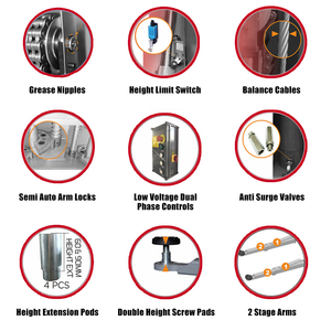 AnTool Two Post Car Lift 4 ton Elektrik Buka Kunci Hidrolik Elevator Kendaraan Mobil Dua Tiang Pengangkat Mobil - Product Image 6