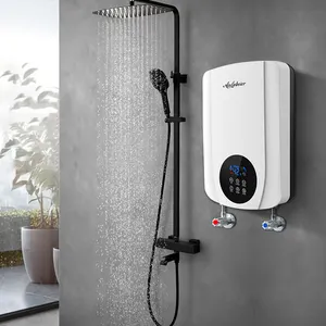 Artırın su akış yeni anlık sıcak elektrikli duş başlığı anında su ısıtıcı pompa ile