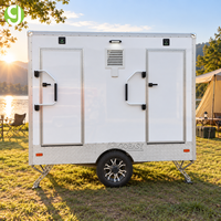 Remorque de toilettes mobiles Goeasy entièrement équipée avec lavabo extérieur et indicateur de niveau de réservoir