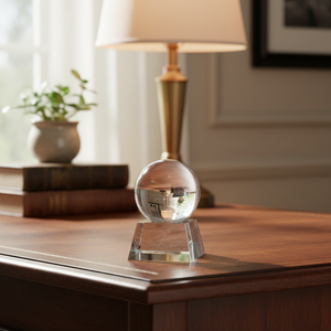 Sfera di Cristallo D80 mm con Base in Vetro per Esposizione Decorativa - Product Image 3