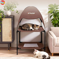 PRODIGY Lit pour animaux de compagnie pliable en maille Teslin de luxe moderne, tente détachable double usage intérieur/extérieur, respirant, résistant aux rayures, avec bouton