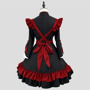 Anime Lolita Maid Dress Robe Rouge Noir Chinoise Relief Jacquard Cosplay Costume Girl Maid Dress Trending Party Costumes <span class=keywords><strong>S</strong></span> -5XL - Product Image 3
