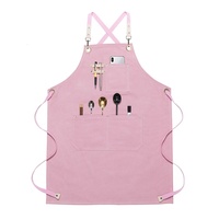 Tablier de boulanger en coton de haute qualité Logo personnalisé Chef de cuisine Barista Tablier en toile Tabliers brodés de jardin Bbq réglables Delantal