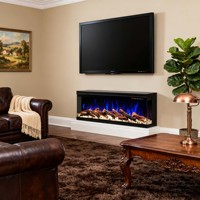 Cheminée électrique à 3 côtés de 50''60'' avec logo personnalisé, vitesse de flamme réglable, pour la maison et le bureau