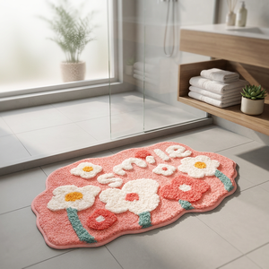 Alfombra de Baño Personalizada, Extra Suave, de Microfibra Ecológica, con Diseño Floral, Hecha a Máquina, Absorbente, Antideslizante, Linda - Product Image 3