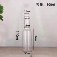 Bouteilles en plastique PET de 60, 100 et 150 ml pour la distribution de liquides, bière, vin et autres boissons, avec bouchon à vis, logo personnalisé, emballage de luxe léger