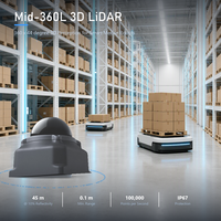 Nouvel arrivage Capteur LiDAR 3D Mid-360L, champ de vision 360°, zone aveugle 0,1 m, portée 45 m, 10 %, 245 g, IMU intégré, IP67 pour cartographie AGV, AMR, robots et drones