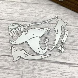 女巫帽扫帚靴子巫师服装套装金属碳钢切割模具亲子手工五金蚀刻跨境 - Product Image 1