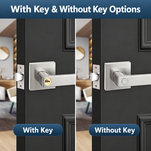 Heavy Duty Zinc Alloy Lever Door Lock Set American Style Square Handle Quiet Interior <b>Bedroom</b> Bathroom Mechanical Lock - Product Image 5