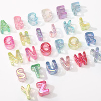 Perles lettres acryliques irisées effet soleil, transparentes et colorées, à grand trou, pour la fabrication de bijoux DIY (bracelets et colliers) - Lot de 10