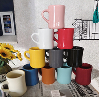 Taza de Café de Porcelana Retro Clásica de 12 oz para Exportación Global, con Diseño de Dibujos Animados, Apta para Lavavajillas y Microondas, en Caja de Color