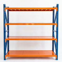 Étagères métalliques robustes à 4 niveaux, système de rayonnage en acier personnalisé pour entrepôt, solution de stockage industrielle