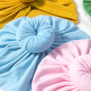 Nuevos productos para bebés europeos y americanos, sombrero turbante para niños, sombrero indio anudado de Color sólido para bebés - Product Image 3