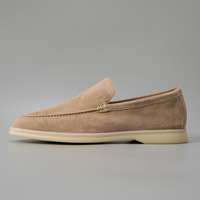 Chaussures mocassins pour hommes en cuir véritable et daim de mouton, style décontracté et respirant, grande taille, bout pointu, personnalisables OEM