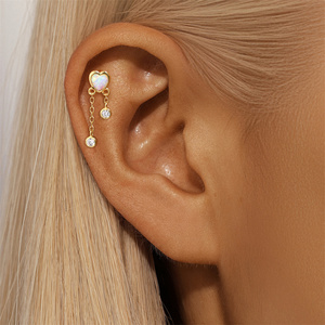 Pendientes de Plata de Ley 925 con Borla de Corazón CANNER para Niñas - Product Image 6