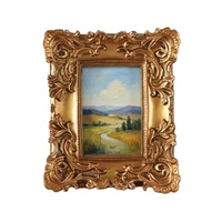Marco de Fotos Barroco de Resina Hecho a Mano, Estilo Retro Vintage Dorado, 4x6 Pulgadas, Ecológico, Impresión UV, con Soporte de Caballete para Mesa, Estilo Europeo