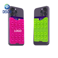 Deson OEM Logo Silicone Mobile Phone Wallet Pouch Case Sticky Mount Card Holder pour iPhone et Android Rubber Products