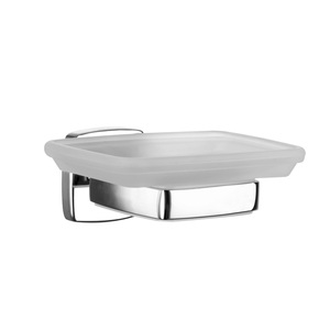 Porte-savon rectangulaire moderne en fer, étanche, avec fixation par ventouse pour usage hôtelier - Product Image 1