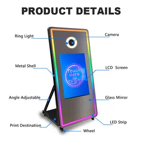 2024 Newest Mirror Photo Booth With Printer And Camera Photobooth Machine Party Supplier Selfie Digital Magic Mirror Photo Booth
