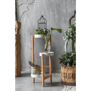 Minhui moderno colore legno semplice ferro arte fioriera soggiorno balcone coperta all'aperto vaso di fiori mensola