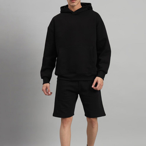 ชุดลำลองดีไซน์ล่าสุด ผ้าฝ้ายพิมพ์โลโก้ได้ ชุดเซ็ต 2 ชิ้น คุณภาพพรีเมียม ทนทาน ใส่สบายในฤดูร้อน ดีไซน์ระบายอากาศ เสื้อฮู้ดดี้และกางเกงขาสั้น - Product Image 1