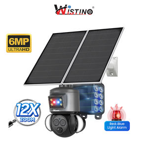 Telecamera di Sicurezza Solare Wistino 6MP con Zoom 12X, Registrazione Continua, Doppia Lente, Visione Notturna a Colori 4G e Rilevamento del Movimento - Product Image 1