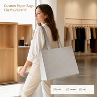 Maßgefertigte Papiertüte mit Schulterlänge-Griff, Goldprägung, Weiße Quadratische Basis, Geschenkverpackung, Großhandel ab Werk