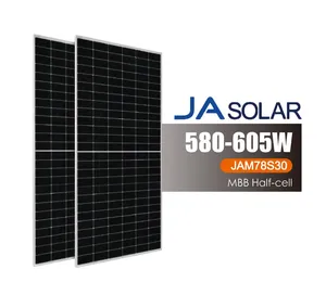 Panneau solaire JA Solar 590W Marque chinoise <span class=keywords><strong>JAM78S30</strong></span> MR 595W 600W 605W Système de panneaux solaires pour la maison Module PV - Product Image 1