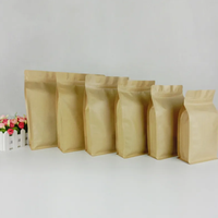 Sacs alimentaires octogonaux en papier kraft avec logo personnalisé, sacs à fond plat, pour fruits secs, céréales, thé, emballage résistant à l'huile