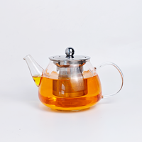 Théière de luxe en verre borosilicate de 600 à 1600 ml, résistante à la chaleur en acier inoxydable 304, sans BPA, écologique, compatible lave-vaisselle