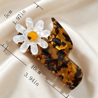 Jepit Rambut Bentuk Kelopak Bunga Segar Nan Delikat, Manis, Elegan, Kreatif, Kecil, Motif Daisy, Model Shark Back, Aksesoris Rambut PVC Buatan Tangan