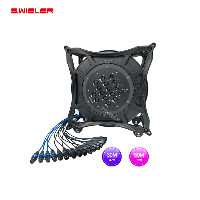 Best Brand Snake Cable Multi-Channel Cable Drum Low-noise Flexible XLR Connector Audio Snake Cable 16Ch 32 Channels 50 Meters