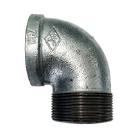 Raccord coudé galvanisé GI 45 90 degrés, joint mâle femelle, conduit, raccords de tuyauterie en acier MS